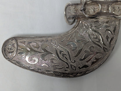 Bahrain Defence Force Silver Khanjer Dagger Scabbard Vintage