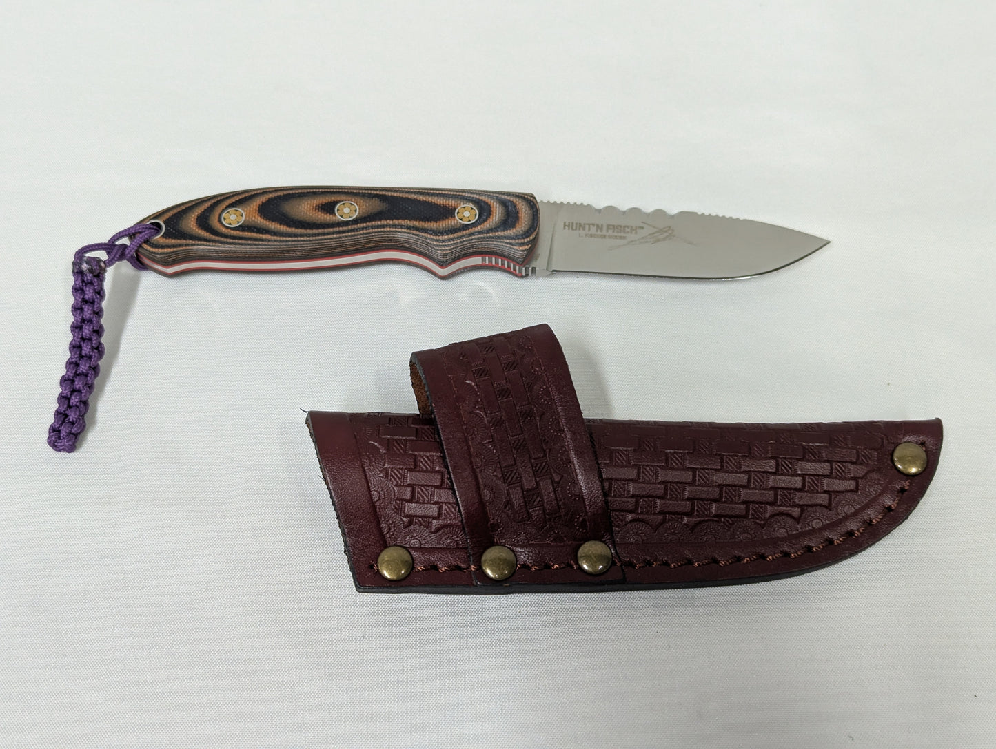 CRKT Hunt´ N Fisch Fixed Blade Hunting Knife with Leather Sheath - 2861