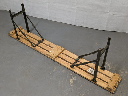 British Army Wooden Trestle Folding Bench