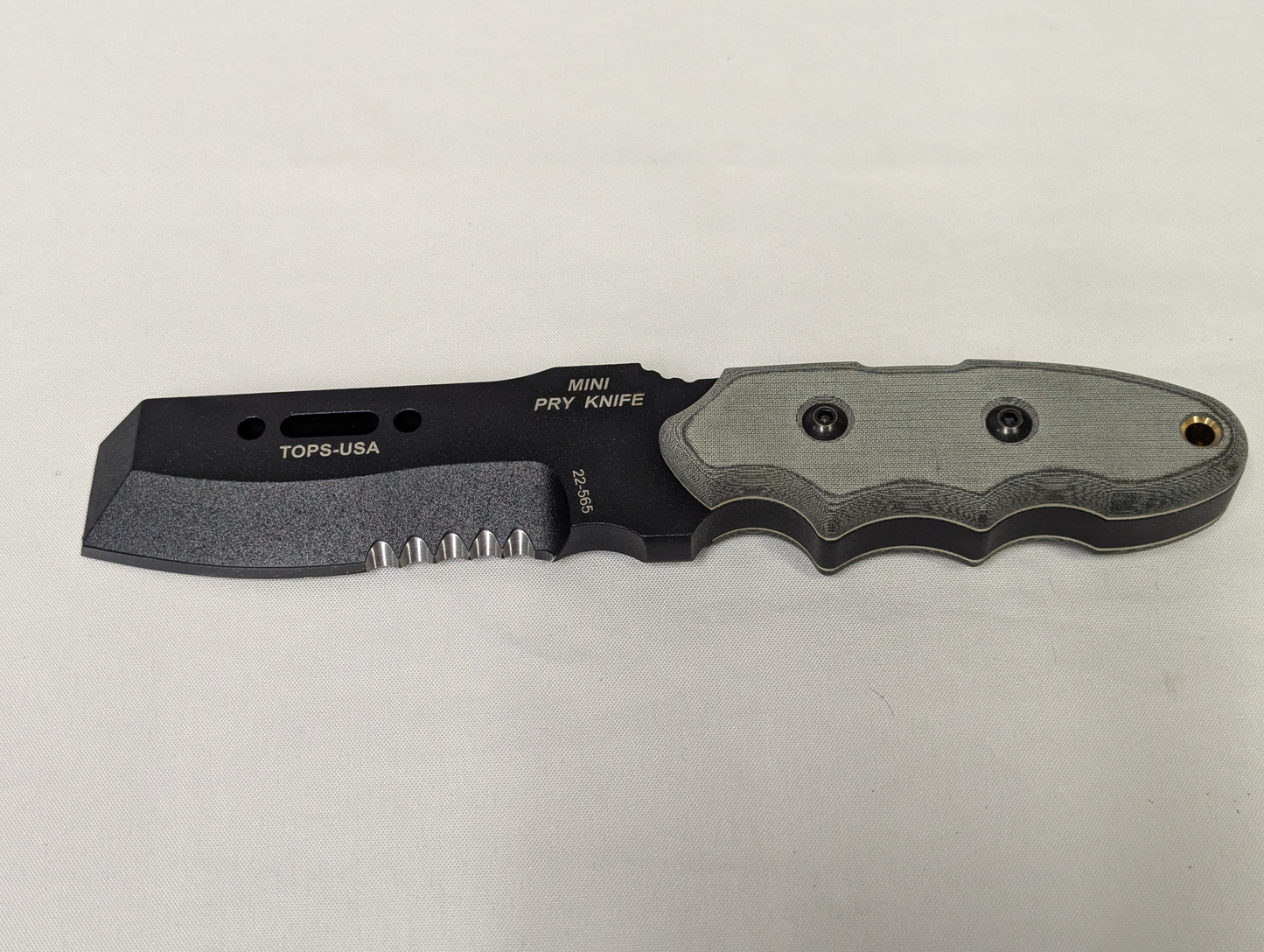TOPS Knives Mini Pry Knife MPK-01 Emergency and Rescue Fixed Blade with Nylon Sheath