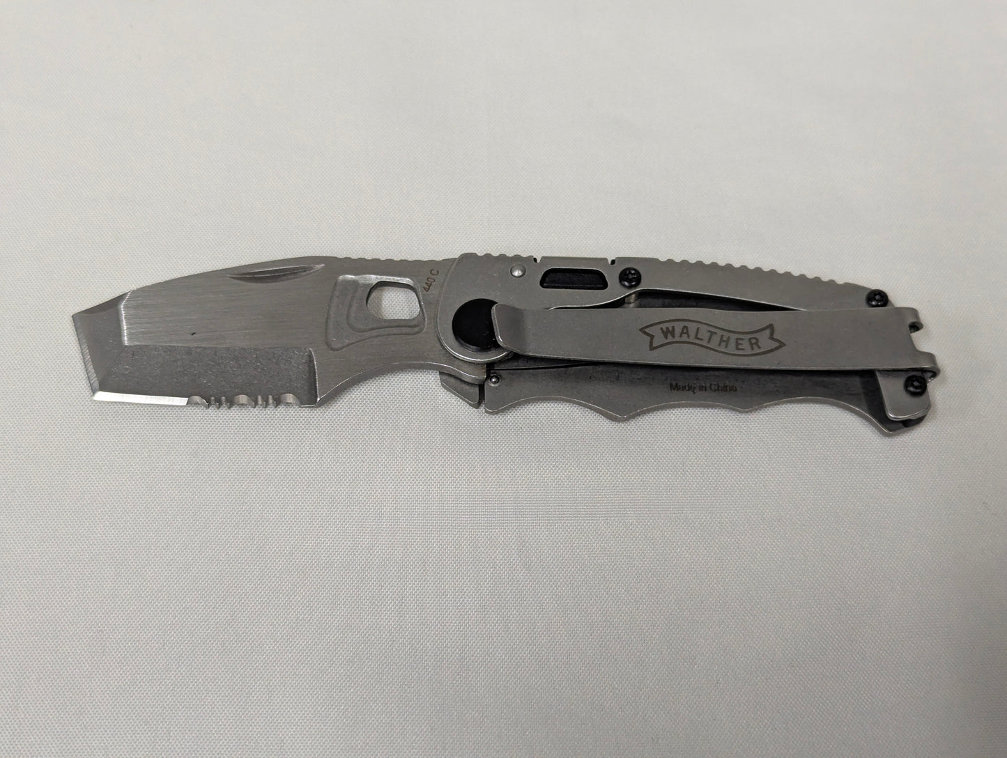 Walther CFK Chisel Frame Folding Lock Combo Blade Utility Knife with Pouch