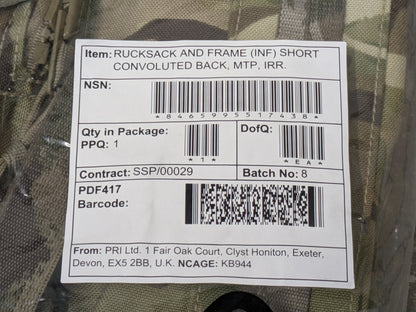 Short Back Ruck Brit British Army MTP Short Convoluted Back Bergen Rucksack Backpack | HOS ...
