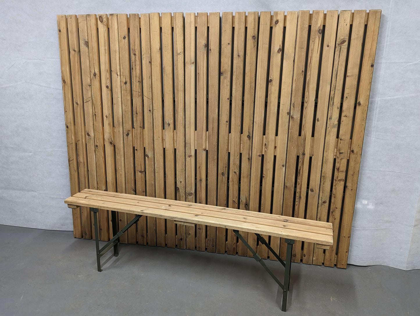 British Army Wooden Trestle Folding Bench