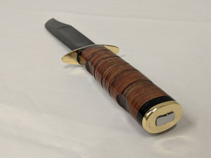 John Nowill & Sons Leather Handle Israeli Army Commando Knife with Sheath