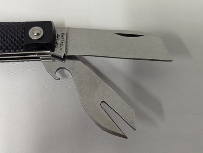 British Army Three Piece Black Handle Jack Knife Made in Sheffield England