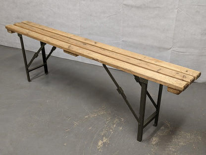 British Army Wooden Trestle Folding Bench