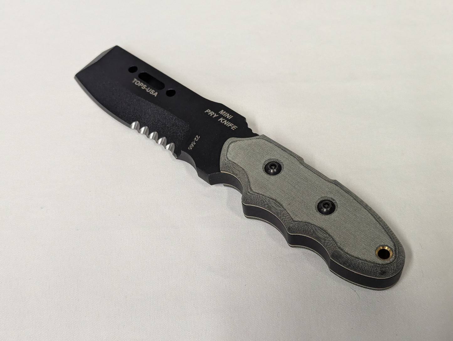 TOPS Knives Mini Pry Knife MPK-01 Emergency and Rescue Fixed Blade with Nylon Sheath