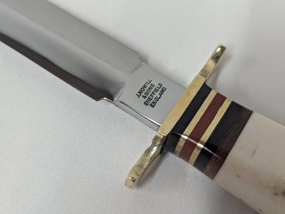 John Nowill & Sons Stag Handle Stiletto Commando Knife with Sheath