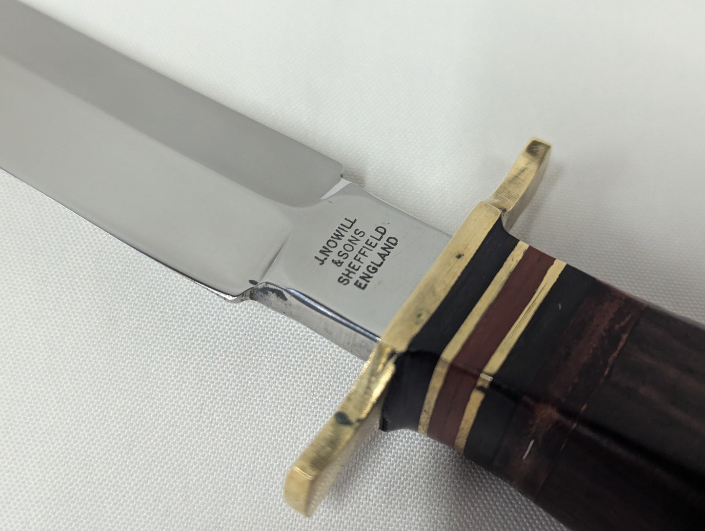 John Nowill & Sons Rosewood Handle Stiletto Commando Knife with Sheath