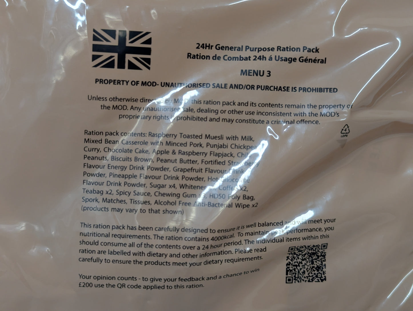 FULL BOX British Army MRE 10 x 24 Hour General Purpose Ration Packs Menu 1-10 - Packed 2024