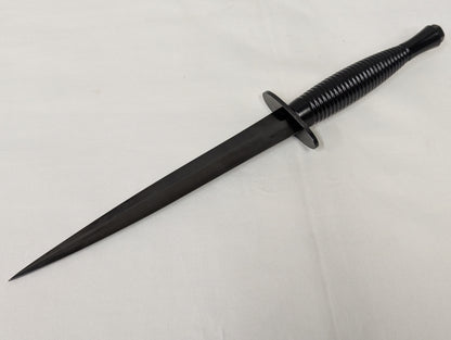 John Nowill & Sons Fairbairn Sykes Black Commando Knife 3rd Pattern with Leg Sheath