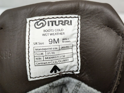 Iturri Brown Leather Goretex Cold Wet Weather Combat Boots - UK 9M