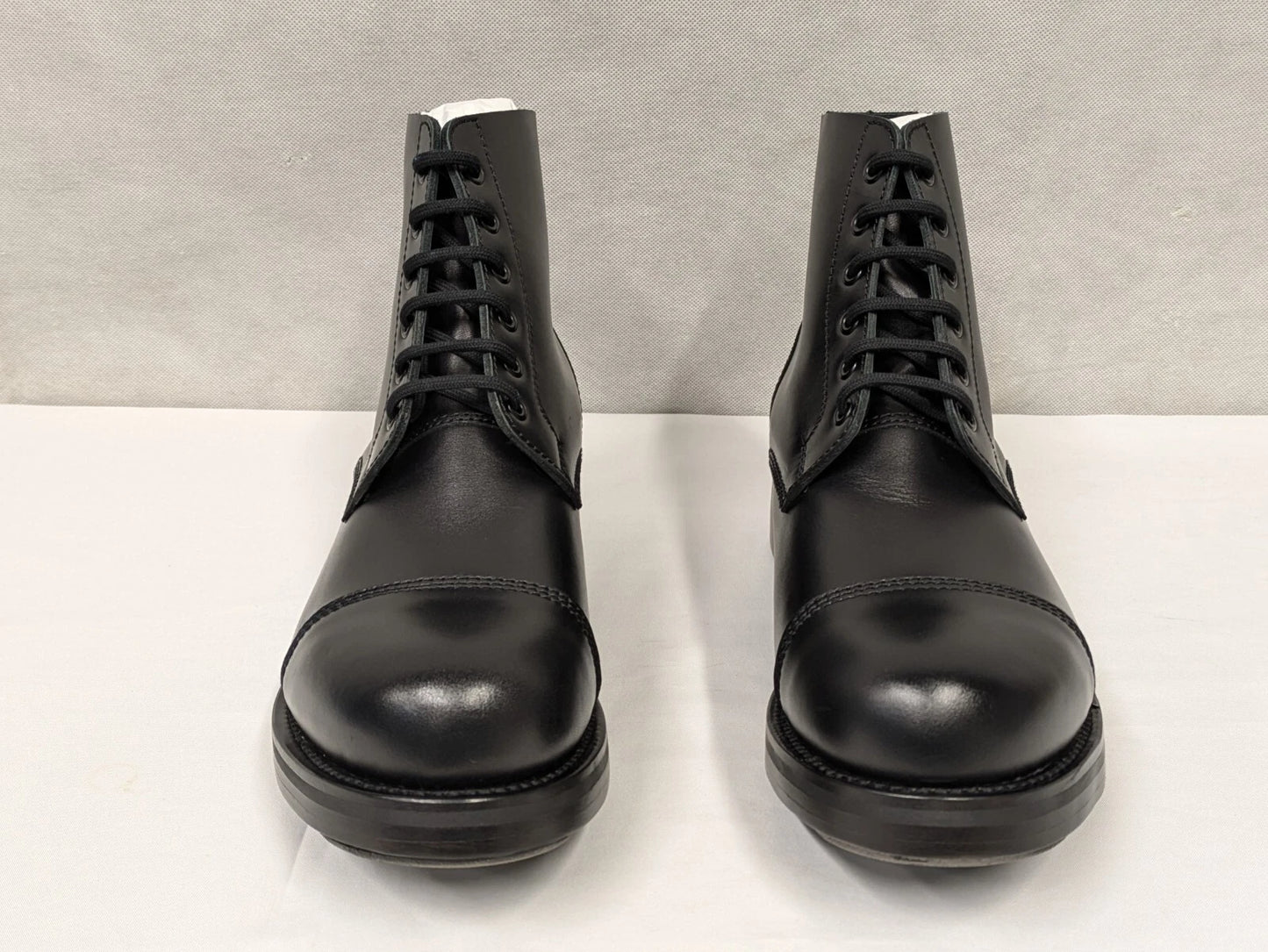 John Land Black Leather Ammo Parade Drill Boots