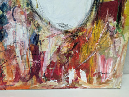 Large Abstract Acrylic Painting on Canvas Abdulwahab Al-Awadhi Kuwait Original