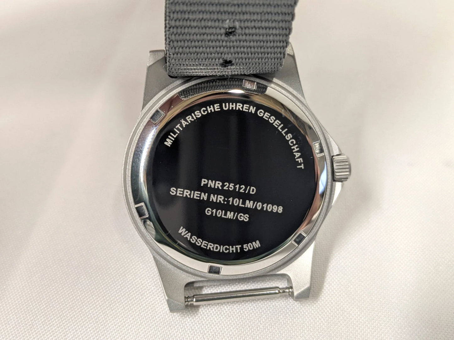 MWC G10LM 50M Date Window 2025 Military Watch Army Grey Strap