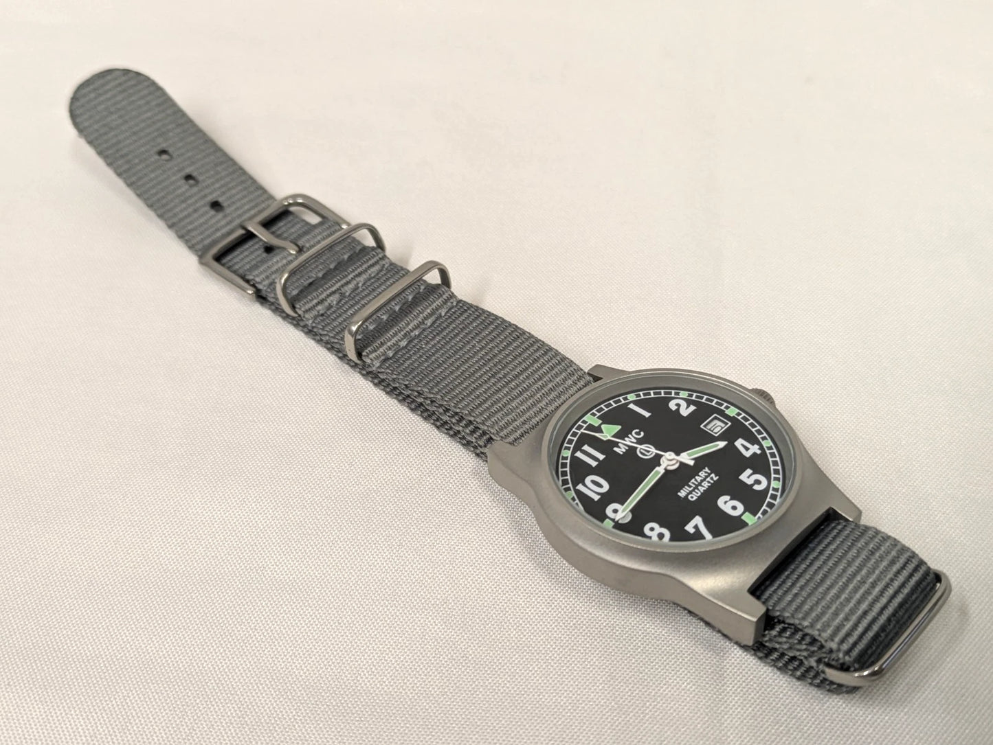 MWC G10LM 50M Date Window 2025 Military Watch Army Grey Strap