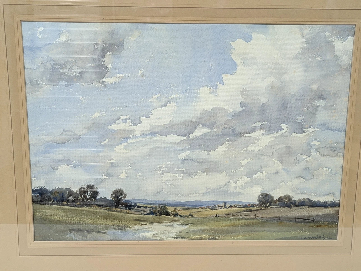 Original Watercolour Painting English Landscape John Christopher Temple Willis