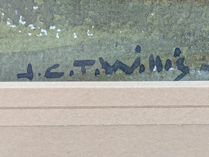 Original Watercolour Painting English Landscape John Christopher Temple Willis