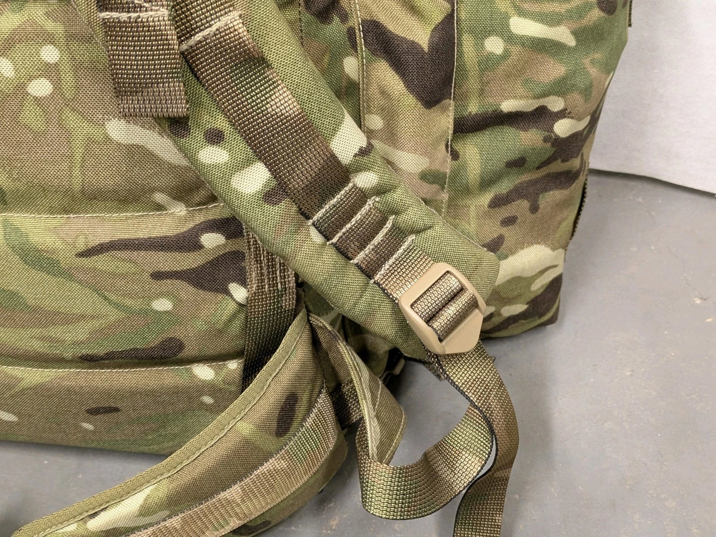 British Army MTP Camo Long Back 120L Bergen Rucksack with Side Pockets
