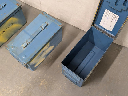 50 Cal Metal Ammo Tin Ammunition Box Can M2A1 Blue