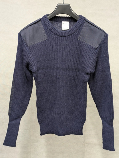 Royal Navy Blue Wool Commando Round Neck Jumper - NEW