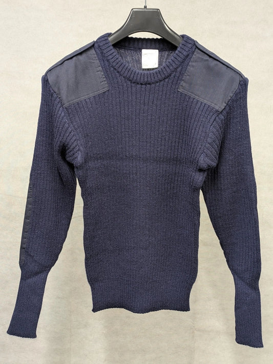 Royal Navy Blue Wool Commando Round Neck Jumper - NEW