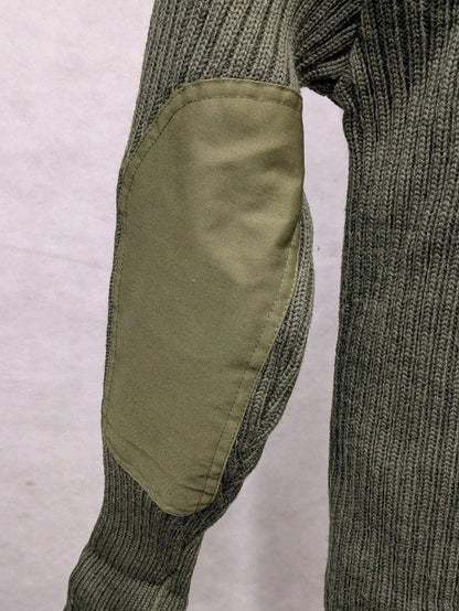 British Army Green Wool Commando Round Neck Jumper - NEW