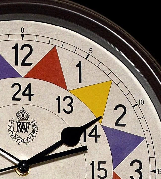 MWC RAF 1940 Battle of Britain Replica Sector 12/24 Hour Wall Clock 12"