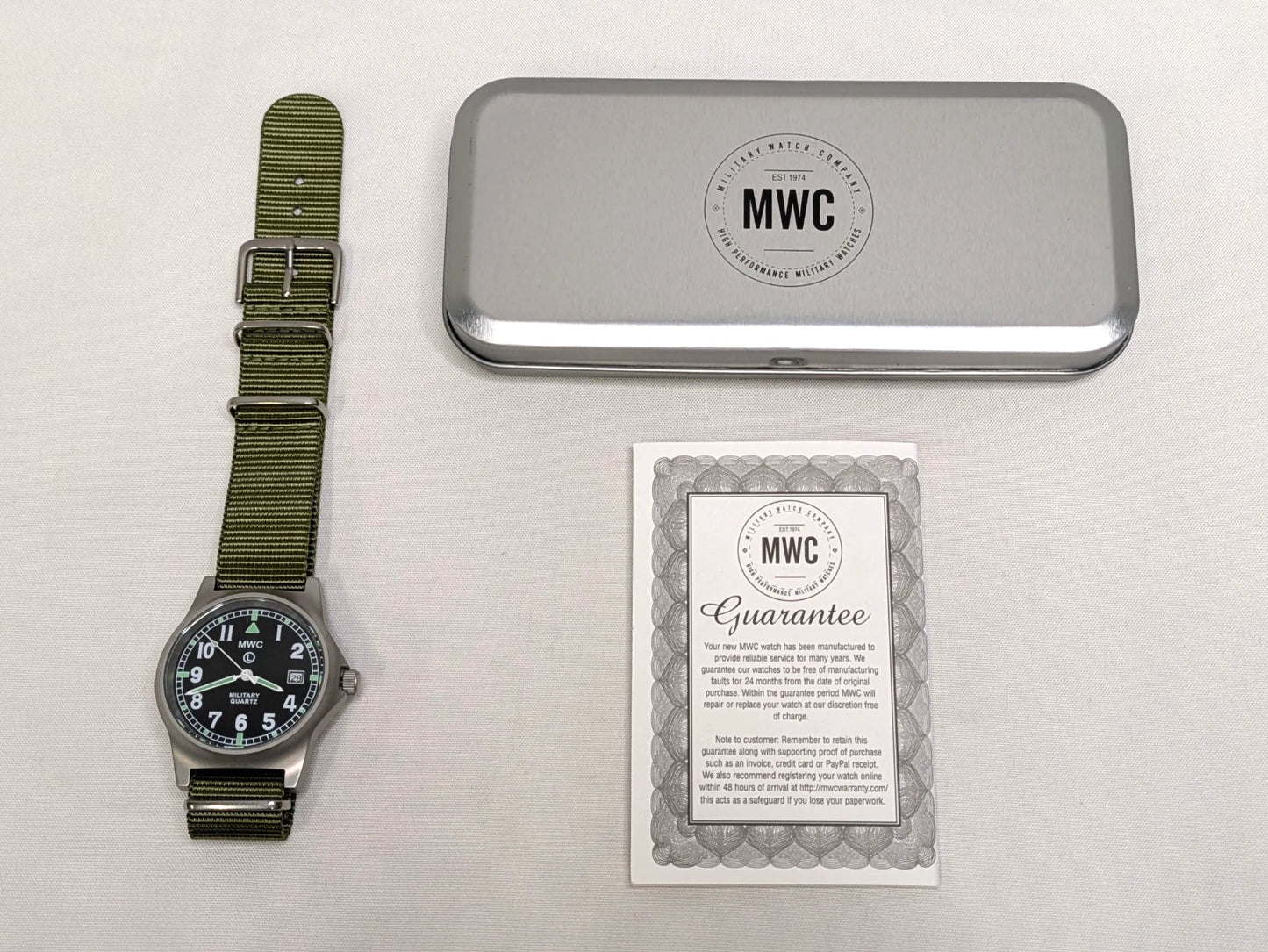 MWC G10LM 50M Date Window 2025 Military Watch Army Green Strap