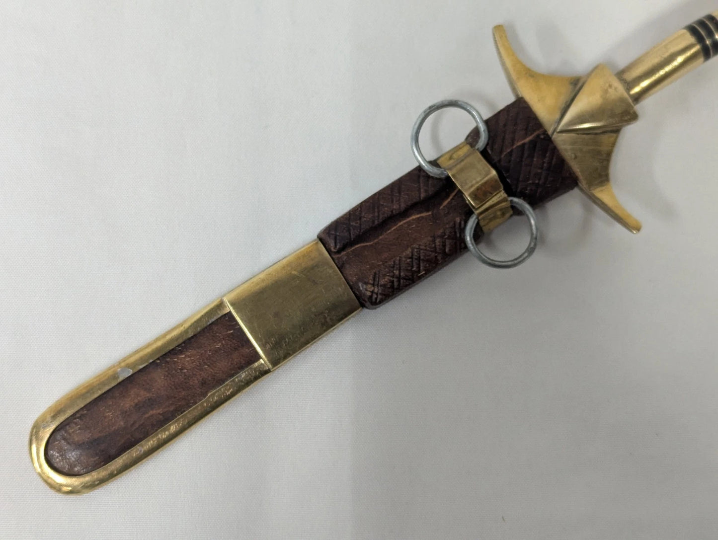 African Tribal Dagger with French Military Operation Barkhane Pin Badge