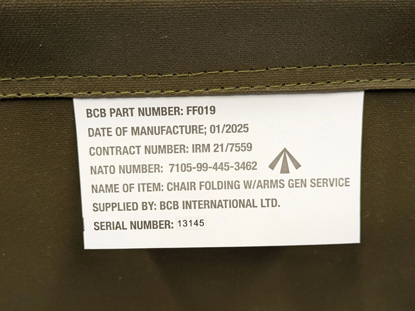 British Army Folding Canvas Recreational Directors Field Chair - NEW