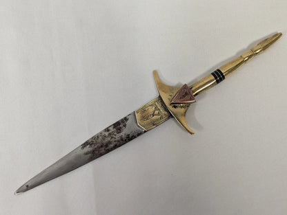 African Tribal Dagger with French Military Operation Barkhane Pin Badge