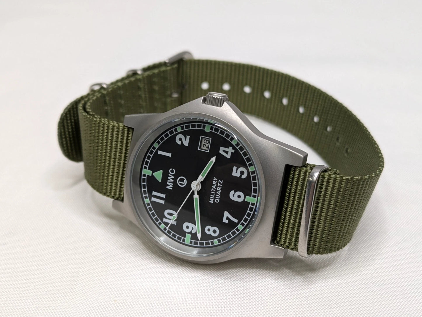 MWC G10LM 50M Date Window 2025 Military Watch Army Green Strap