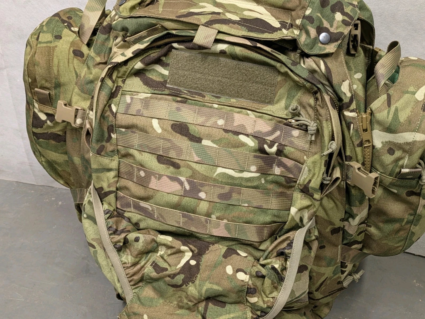 British Army MTP Camo Virtus 100L Bergen Rucksack with Side Pockets