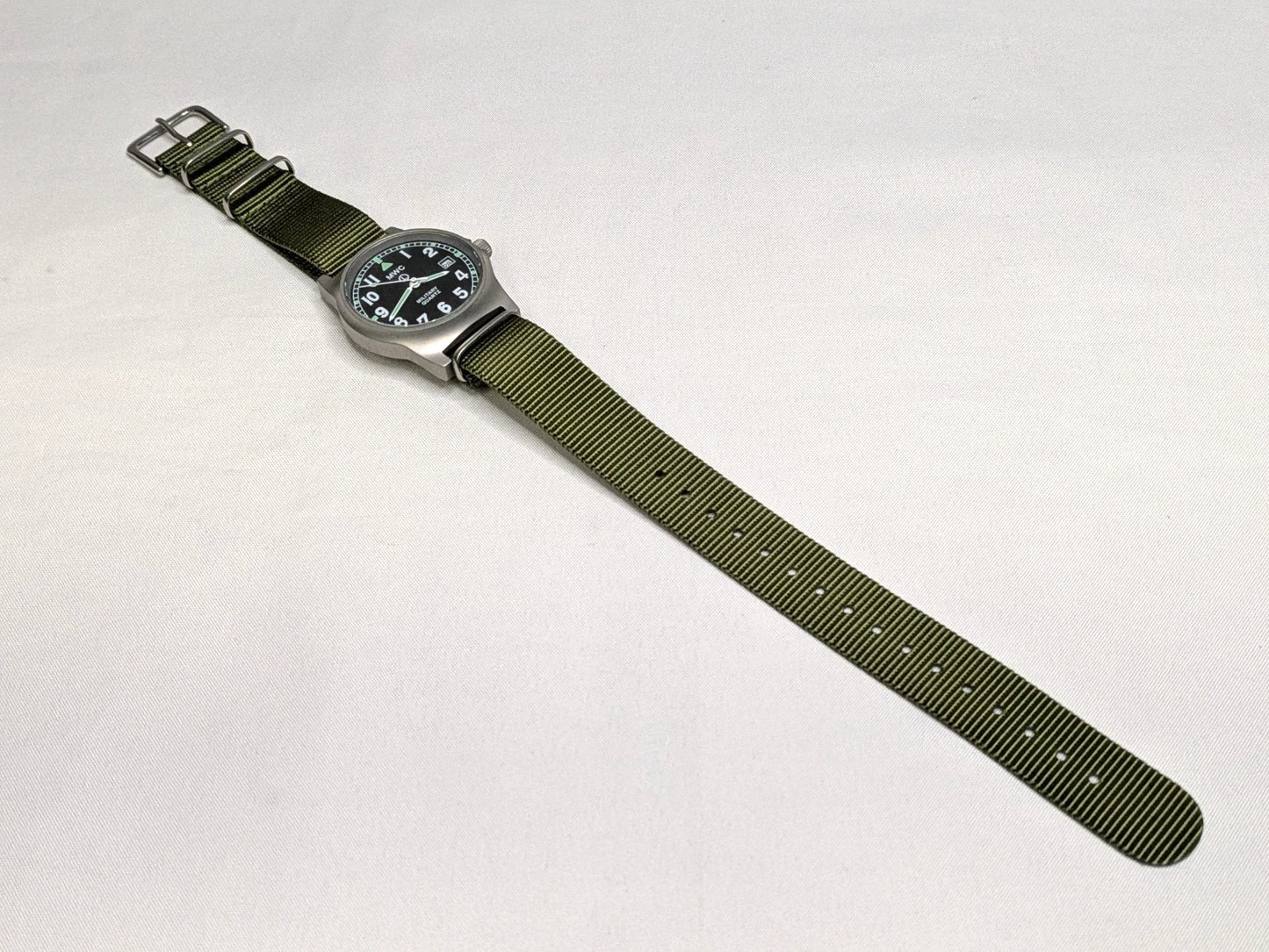 MWC G10LM 50M Date Window 2025 Military Watch Army Green Strap