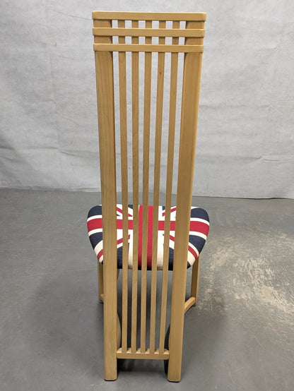 Set of 6 Actona Danish High Back Wooden Dining Chairs Union Jack c.1980/90's