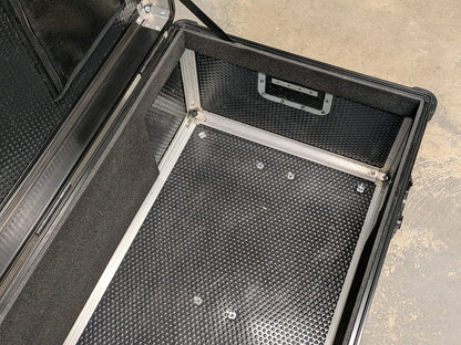 Black Storage Flight Equipment Lockable Wheeled Tote Case Box