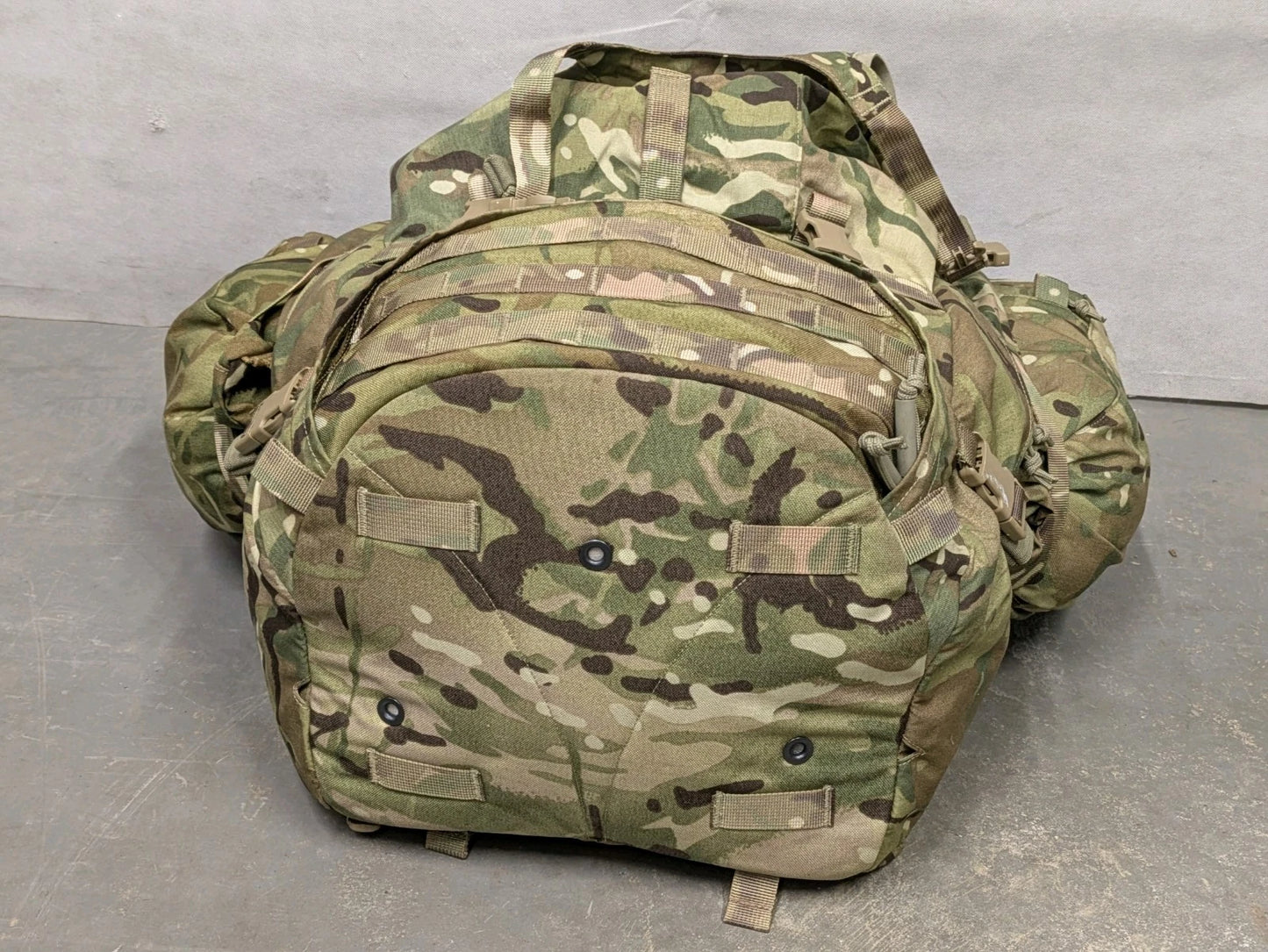 British Army MTP Camo Virtus 100L Bergen Rucksack with Side Pockets