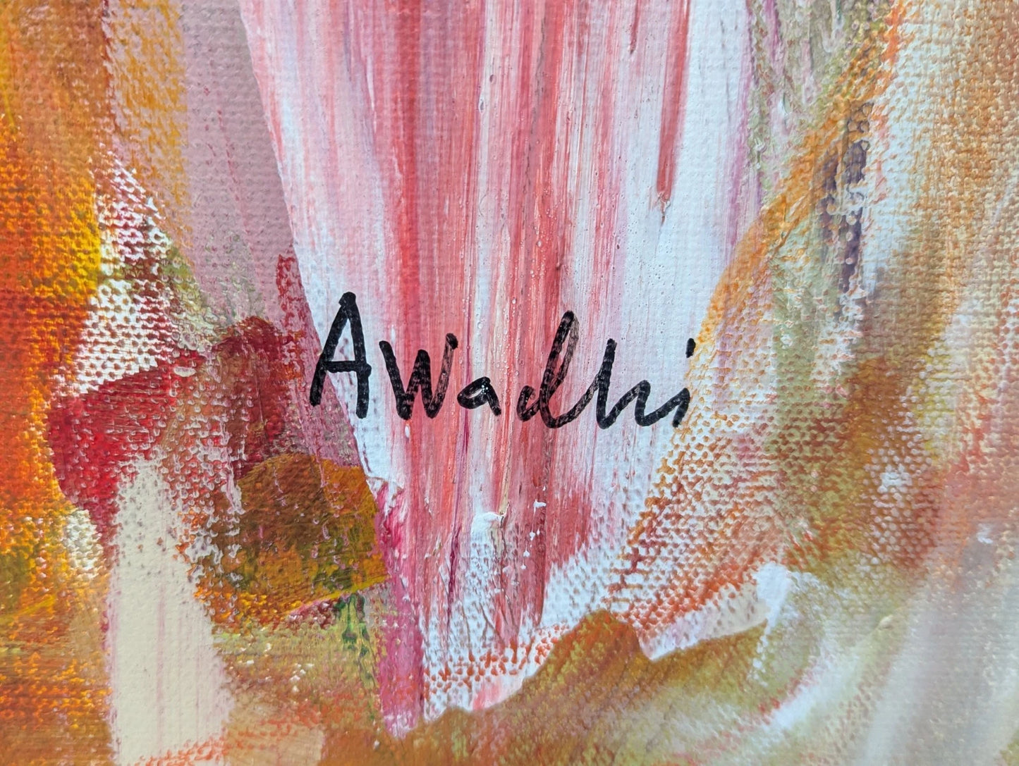 Large Abstract Acrylic Painting on Canvas Abdulwahab Al-Awadhi Kuwait Original