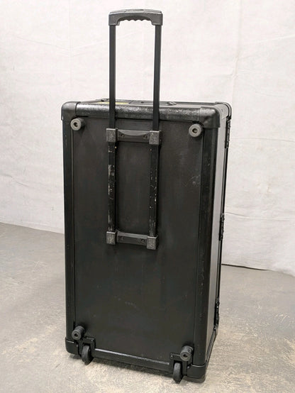 Black Storage Flight Equipment Lockable Wheeled Tote Case Box