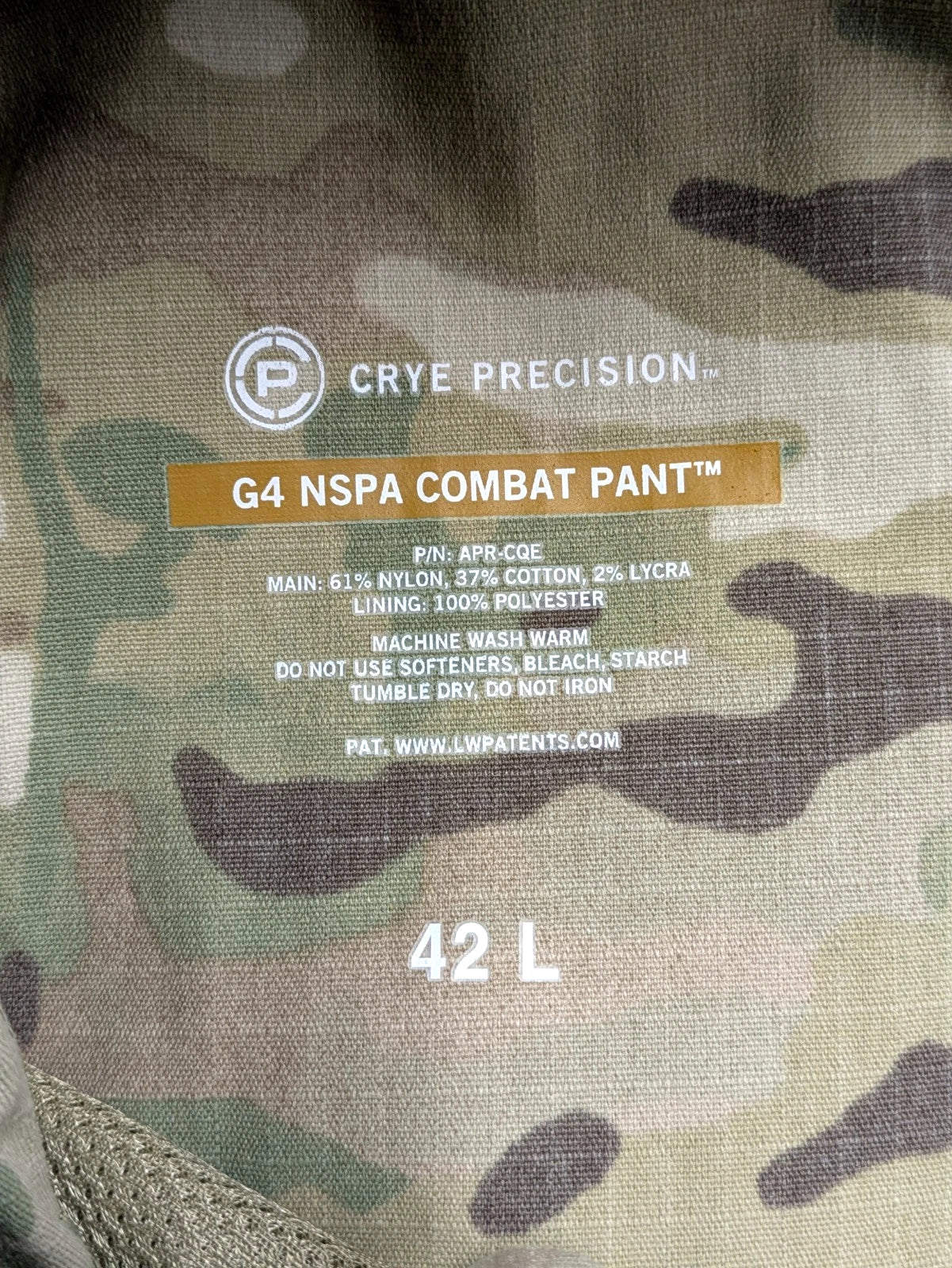 Crye Precision Multicam NSPA G4 Combat Trousers - 42 Long 42L