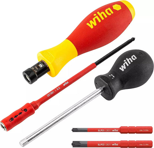Wiha 5 Piece Torque VDE Insulated Slim Pozidrive Terminal Screwdriver Set 38074
