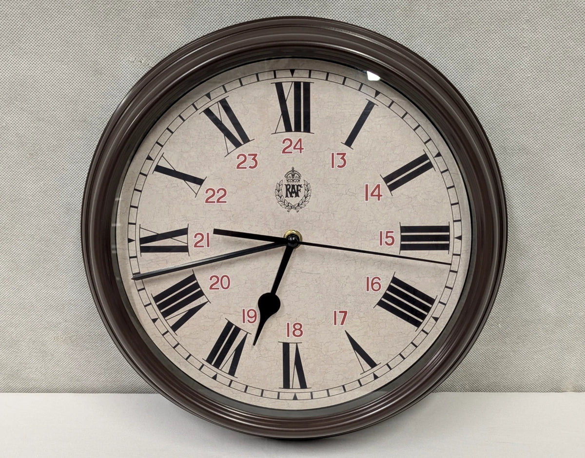 MWC RAF 1943 Pattern Replica 12/24 Hour Wall Clock 12"