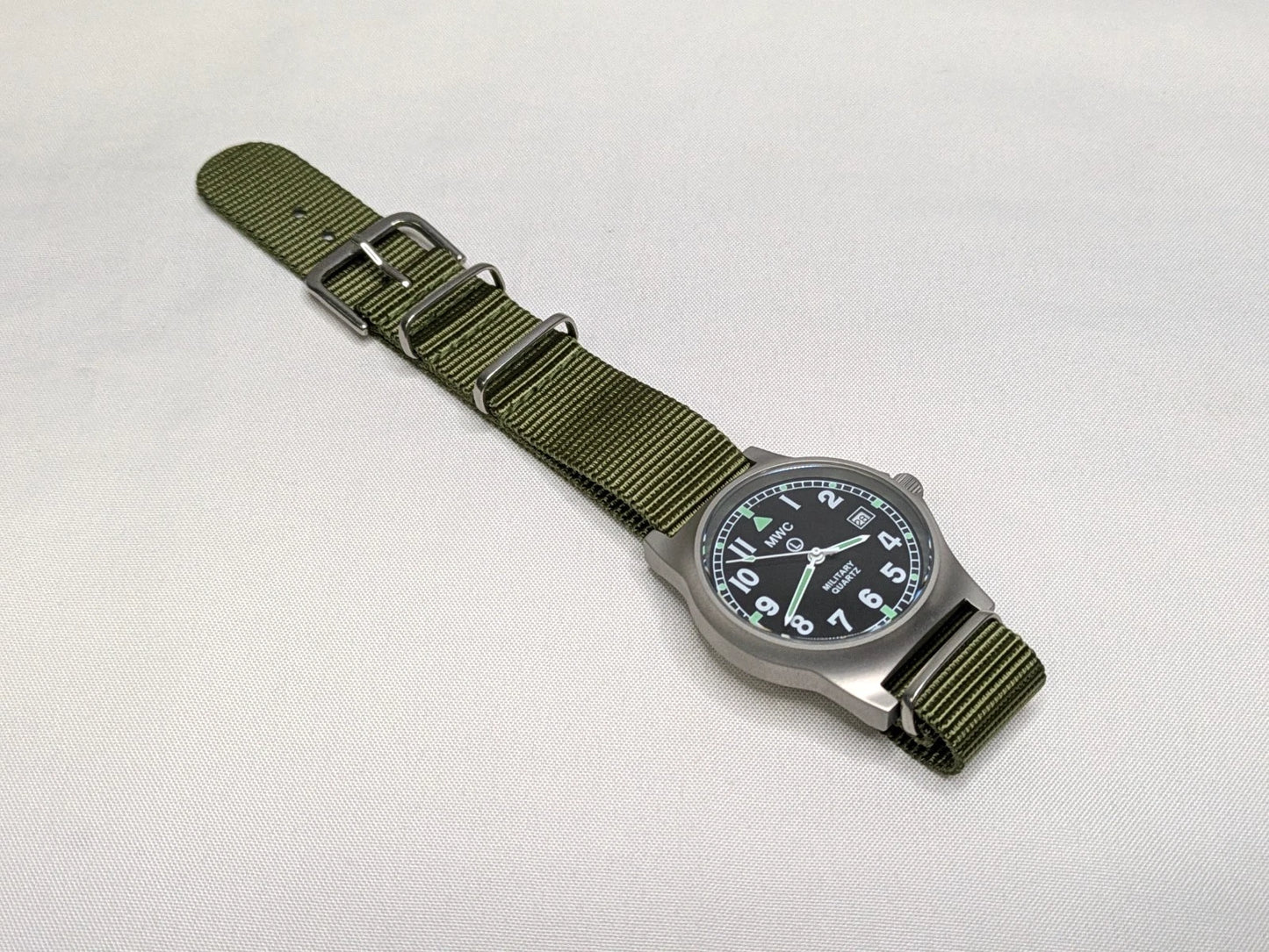 MWC G10LM 50M Date Window 2025 Military Watch Army Green Strap