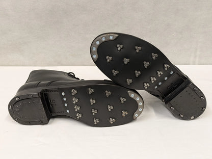 John Land Black Leather Ammo Parade Drill Boots