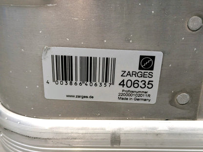 Zarges 40635 Transport Trolley on Wheels Lockable Aluminium Storage Case Box
