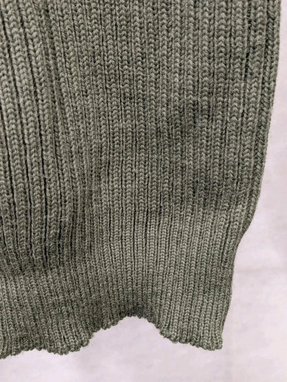 British Army Green Wool Commando Round Neck Jumper - NEW