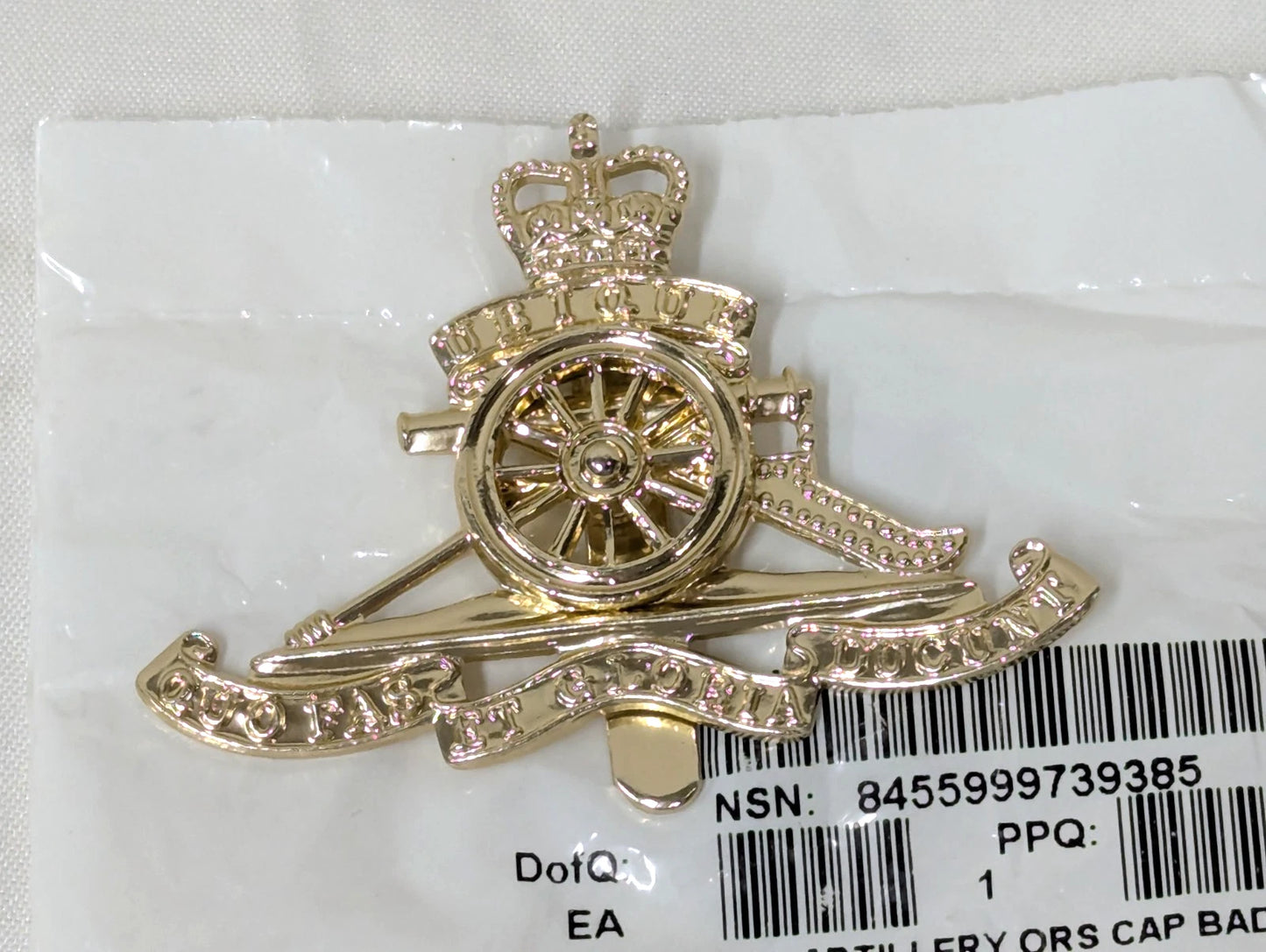 Royal Artillery Queens Crown Cap Badge - Large