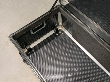 Black Storage Flight Equipment Lockable Wheeled Tote Case Box