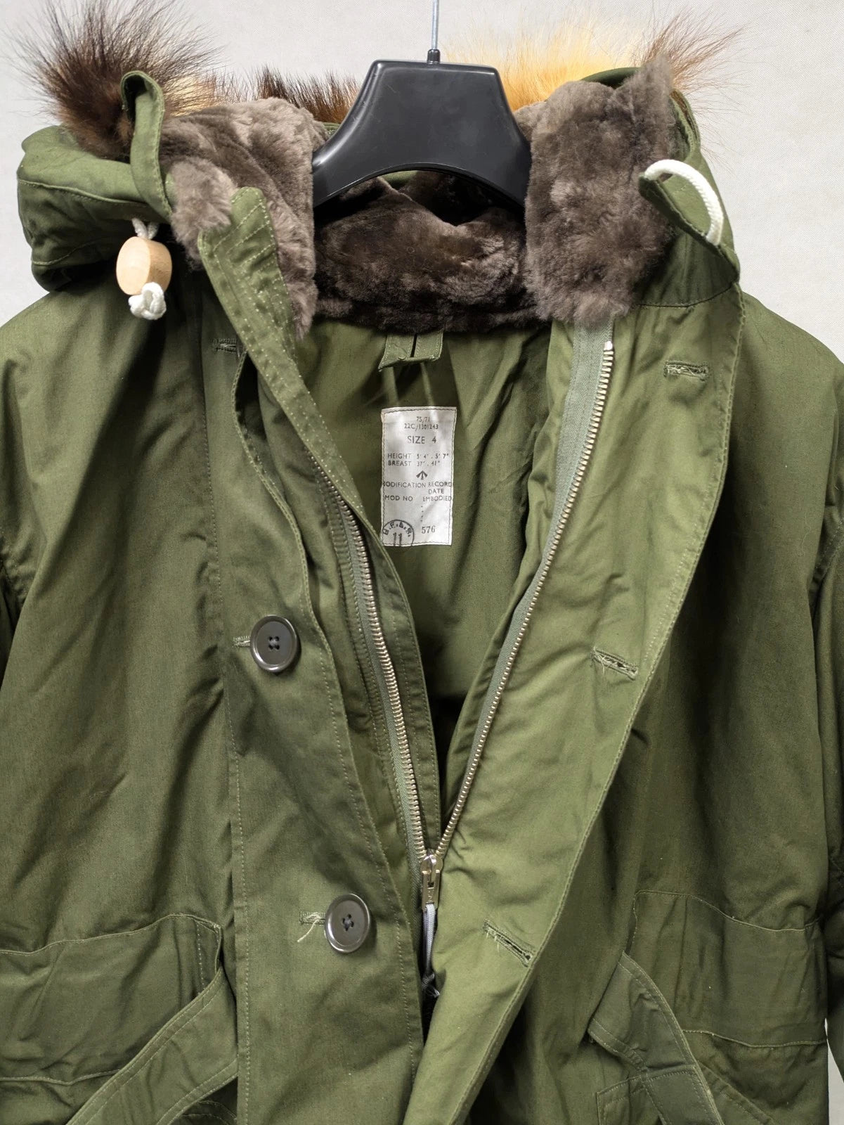 British Army 1951 Pattern Green Ventile Parka Jacket Coat - Size 4